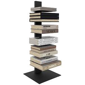 Image4 of Sapiens 13 3/4" Wide Anthracite Metal 6-Shelf Bookcase Tower more views