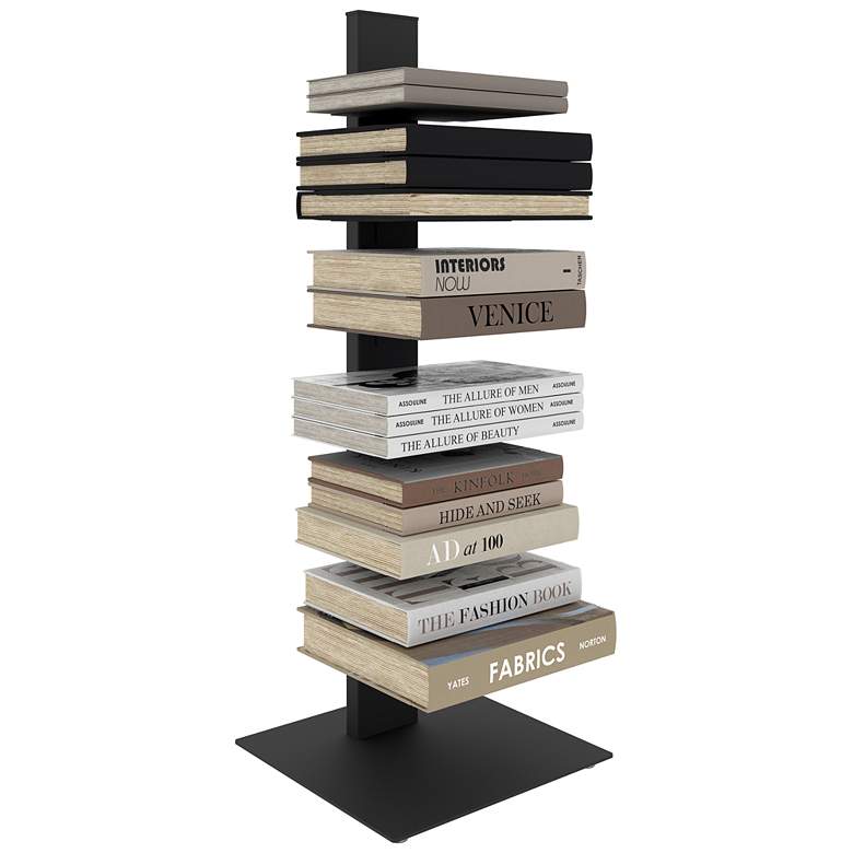 Image 4 Sapiens 13 3/4 inch Wide Anthracite Metal 6-Shelf Bookcase Tower more views