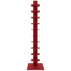 Sapiens 13 3/4&quot; Wide Red Metal 10-Shelf Bookcase Tower