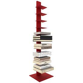 Image4 of Sapiens 13 3/4" Wide Red Metal 10-Shelf Bookcase Tower more views