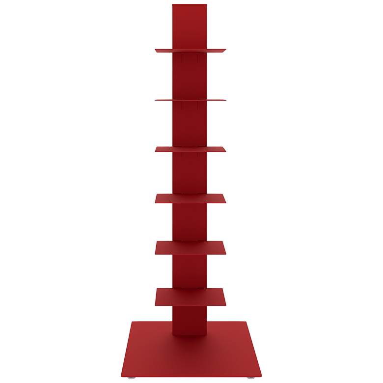 Image 1 Sapiens 13 3/4 inch Wide Red Metal 6-Shelf Bookcase Tower