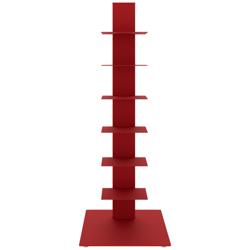 Sapiens 13 3/4&quot; Wide Red Metal 6-Shelf Bookcase Tower