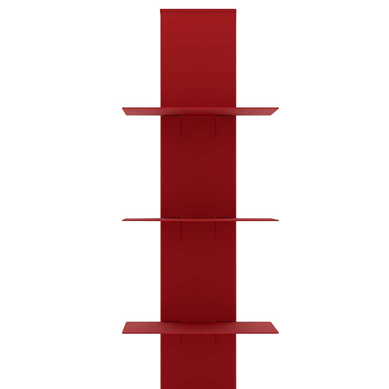 Image 2 Sapiens 13 3/4" Wide Red Metal 6-Shelf Bookcase Tower more views
