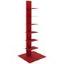 Sapiens 13 3/4" Wide Red Metal 6-Shelf Bookcase Tower