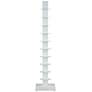 1_Sapiens 13 3/4" Wide White Metal 10-Shelf Bookcase Tower
