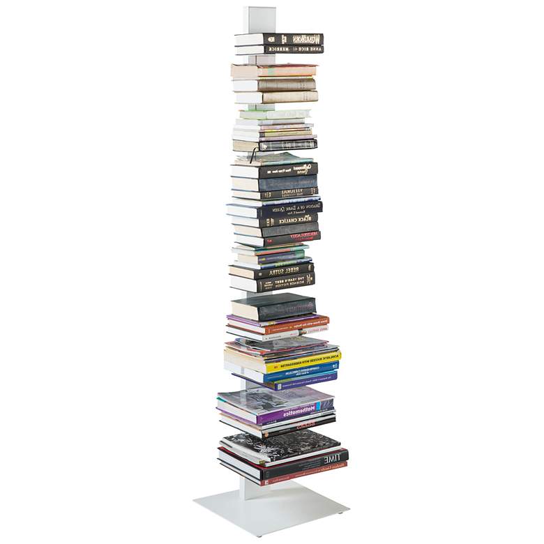Image 4 Sapiens 13 3/4" Wide White Metal 10-Shelf Bookcase Tower more views