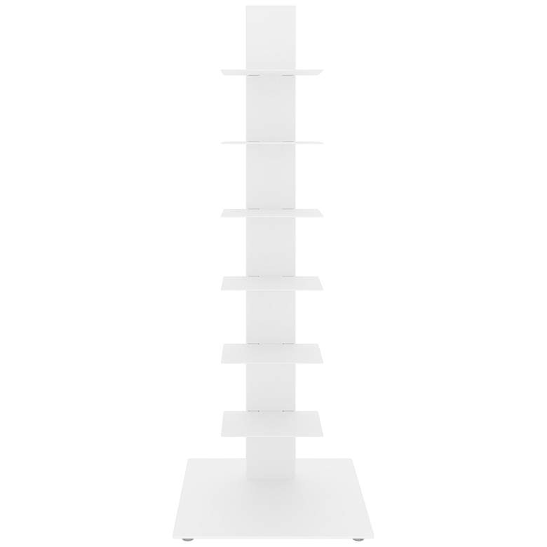 Image 1 Sapiens 13 3/4 inch Wide White Metal 6-Shelf Bookcase Tower