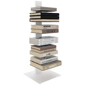 Image4 of Sapiens 13 3/4" Wide White Metal 6-Shelf Bookcase Tower more views