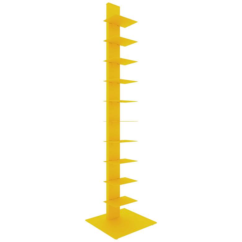Image 1 Sapiens 13 3/4 inch Wide Yellow Metal 10-Shelf Bookcase Tower