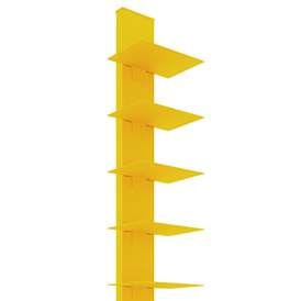 Image2 of Sapiens 13 3/4" Wide Yellow Metal 10-Shelf Bookcase Tower more views