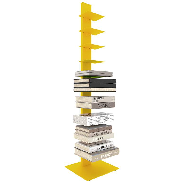 Image 4 Sapiens 13 3/4" Wide Yellow Metal 10-Shelf Bookcase Tower more views