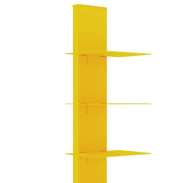 Image 2 Sapiens 13 3/4 inch Wide Yellow Metal 6-Shelf Bookcase Tower more views