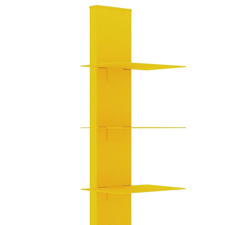 Image 2 Sapiens 13 3/4" Wide Yellow Metal 6-Shelf Bookcase Tower more views