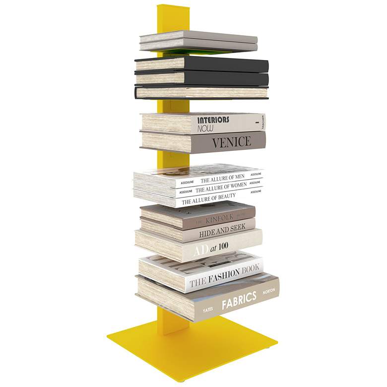 Image 4 Sapiens 13 3/4" Wide Yellow Metal 6-Shelf Bookcase Tower more views