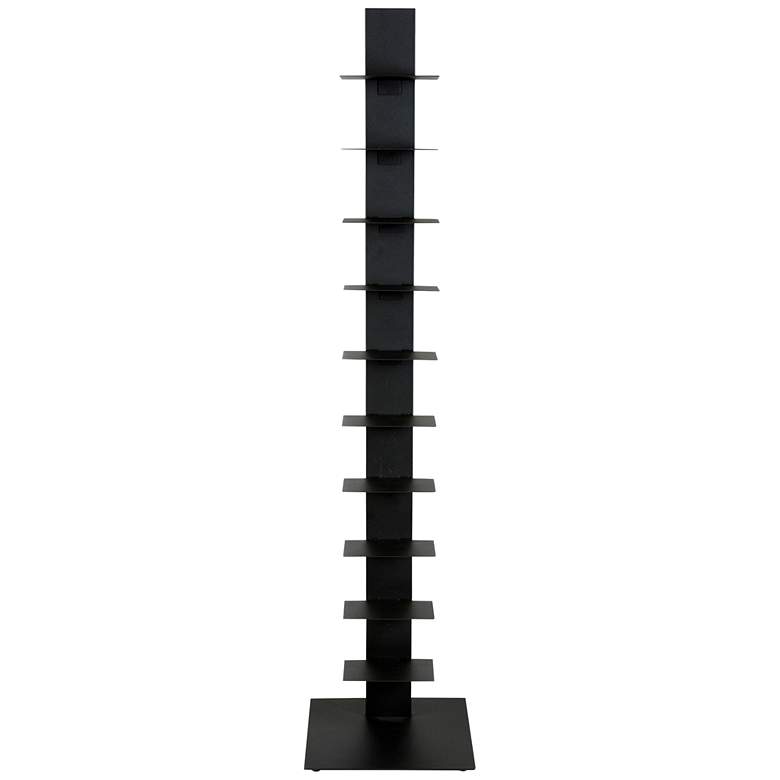 Image 1 Sapiens 13 3/4 inchW Anthracite Metal 10-Shelf Bookcase Tower