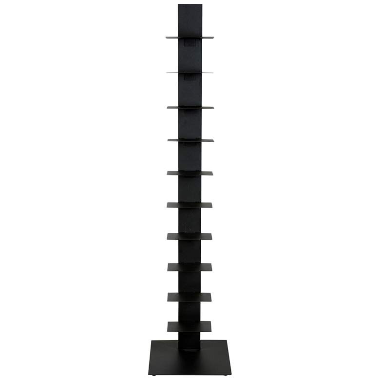 Image 2 Sapiens 13 3/4"W Anthracite Metal 10-Shelf Bookcase Tower
