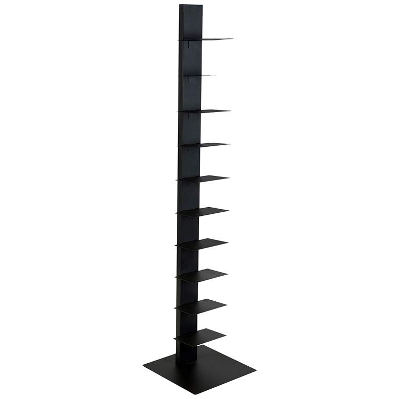 Image 4 Sapiens 13 3/4 inchW Anthracite Metal 10-Shelf Bookcase Tower more views