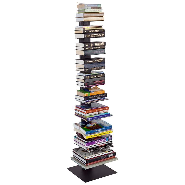 Image 5 Sapiens 13 3/4"W Anthracite Metal 10-Shelf Bookcase Tower more views