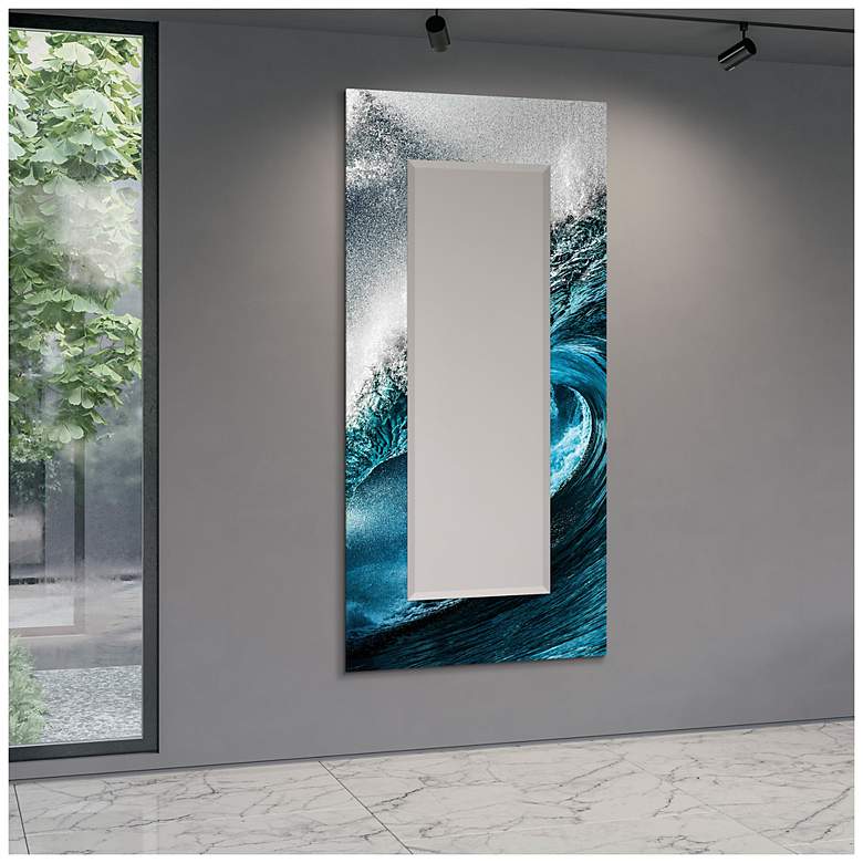 Image 6 Sapphire Sea 72"x 36" Beveled Mirror on Printed Tempered Art Glass more views