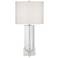 Sapri Clear Glass with Polished Nickel Column Table Lamp