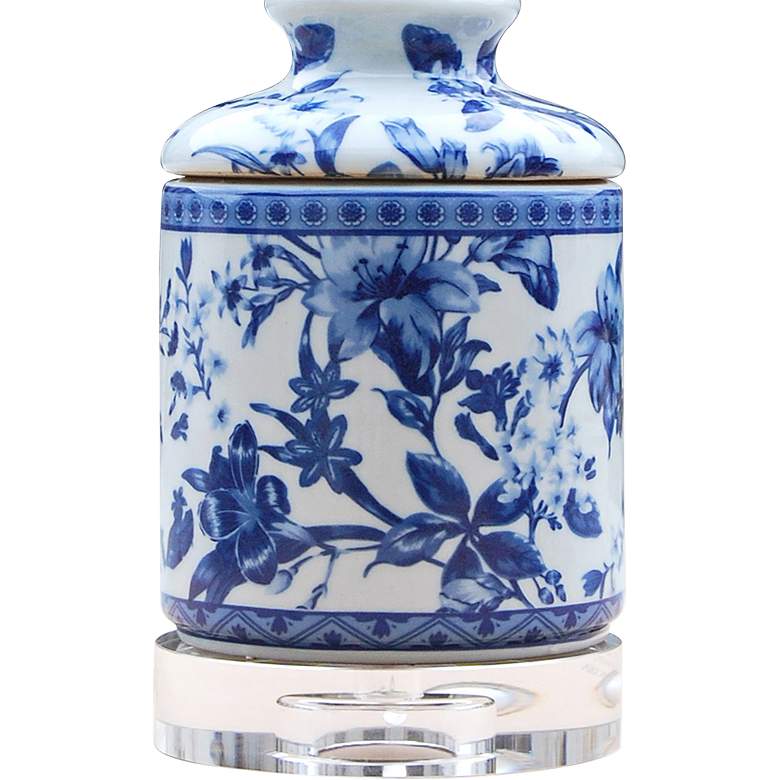 Image 3 Sara 17" High Blue and White Chrysanthemum Jar Accent Table Lamp more views