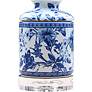 3_Sara 17" High Blue and White Chrysanthemum Jar Accent Table Lamp more views