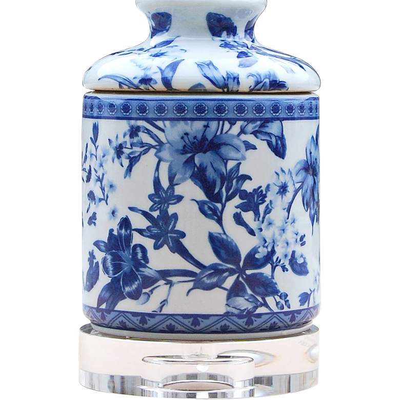 Image 3 Sara 17 inchH Blue and White Chrysanthemum Jar Accent Table Lamp more views