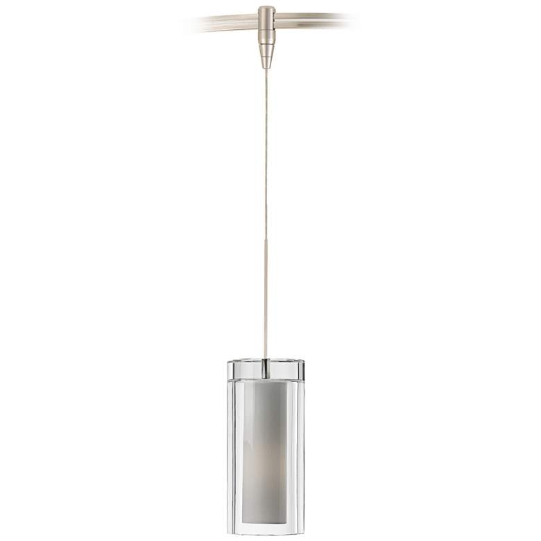 Image 1 Sara 2 3/4 inch Wide Satin Nickel Pendant