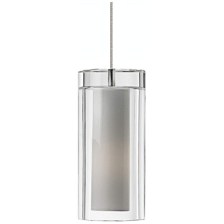 Image 2 Sara 2 3/4 inch Wide Satin Nickel Pendant more views