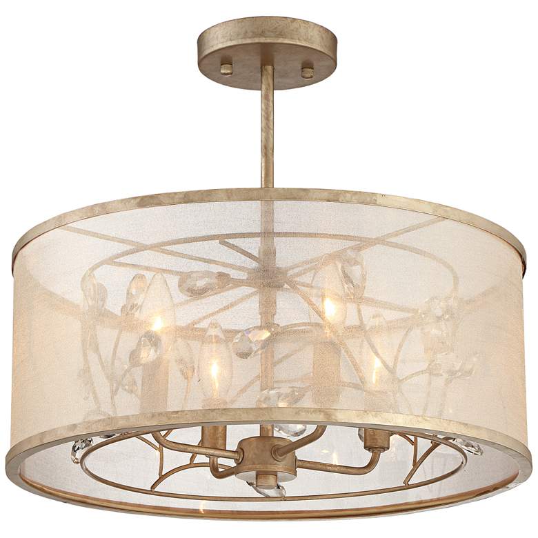 Image 2 Sara&#39;s Jewel 17 inch Wide Champagne Silver Ceiling Light