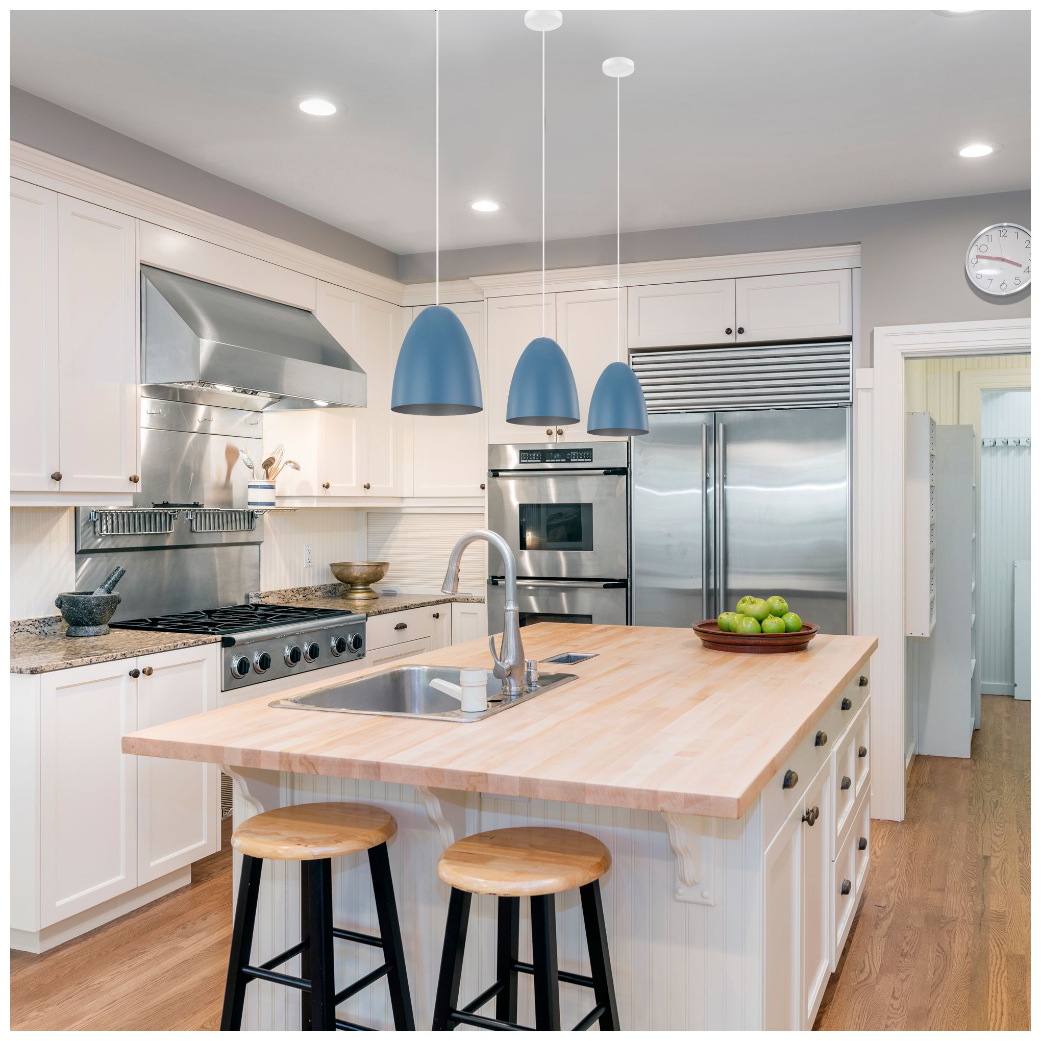 Image 6 Sarabia - 1-Light Pendant - Pastel Dark Blue Exterior - Silver Interior more views