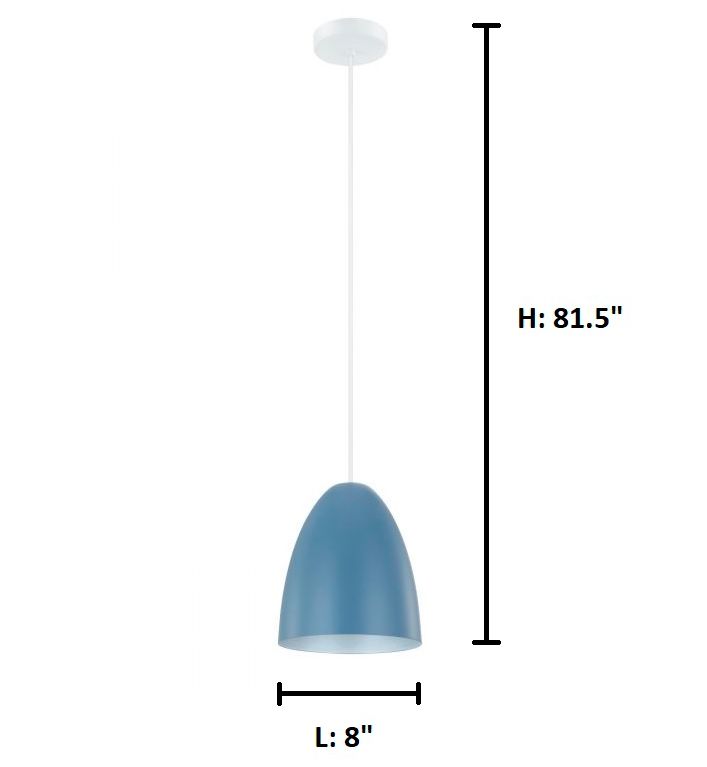 Image 7 Sarabia - 1-Light Pendant - Pastel Dark Blue Exterior - Silver Interior more views