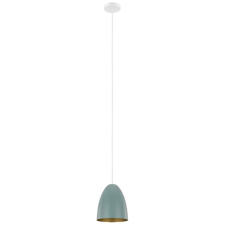 Image 1 Sarabia - 1-Light Pendant - Pastel Dark Green Exterior - Gold Interior