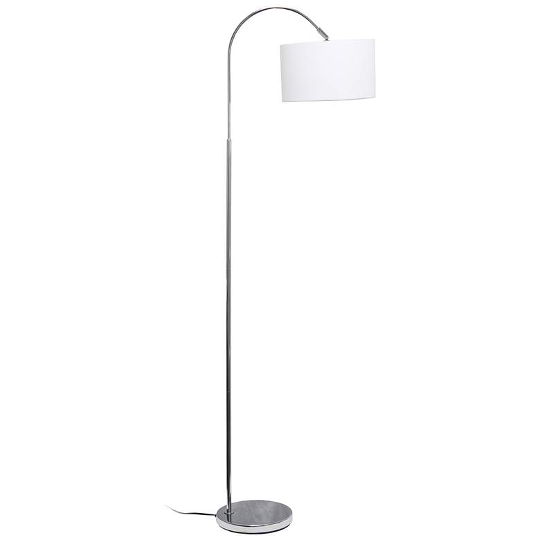 Image 2 Saranap 66 inch Brushed Nickel and Chrome Modern Arc Floor Lamp