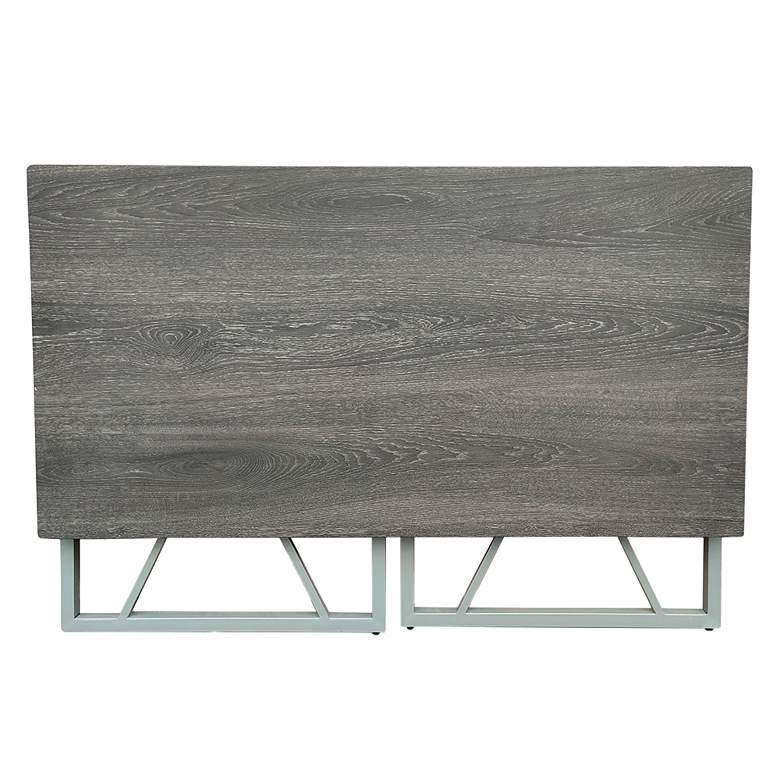 Image 6 Sarandon 48 inchW Weathered Oak Satin Nickel Rectangular Desk more views