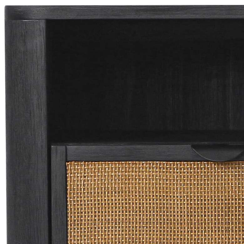 Image 4 Saratoga 22" Wide Black Acacia 1-Drawer Nightstand more views