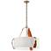 Saratoga 26.2" Wide Chestnut Accented Antique Brass Pendant With Flax