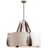 Saratoga 31.9"W Large Brown Leather Accented Polished Nickel Pendant