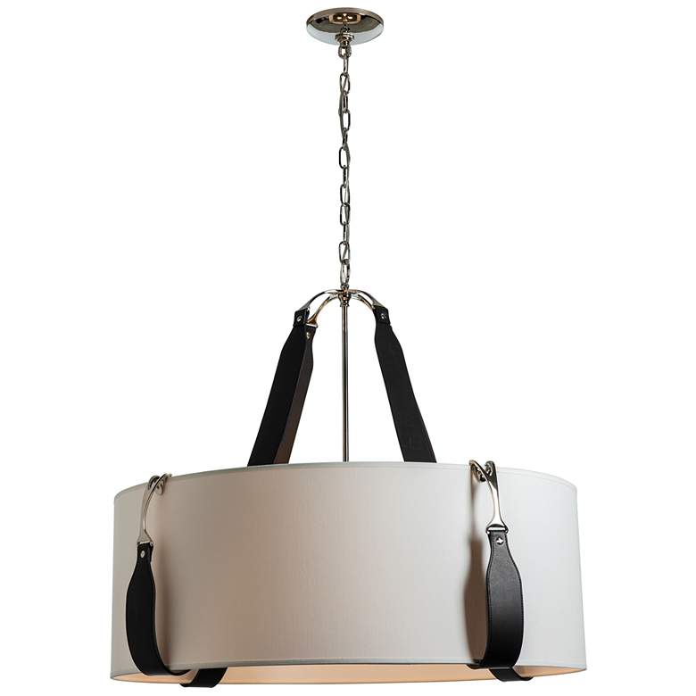 Image 1 Saratoga 32" Wide Polished Nickel Drum Pendant Light