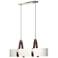 Saratoga Oval Pendant - Polished Nickel - British Brown - Anna Shade