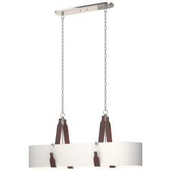 Saratoga Oval Pendant - Polished Nickel - British Brown - Anna Shade