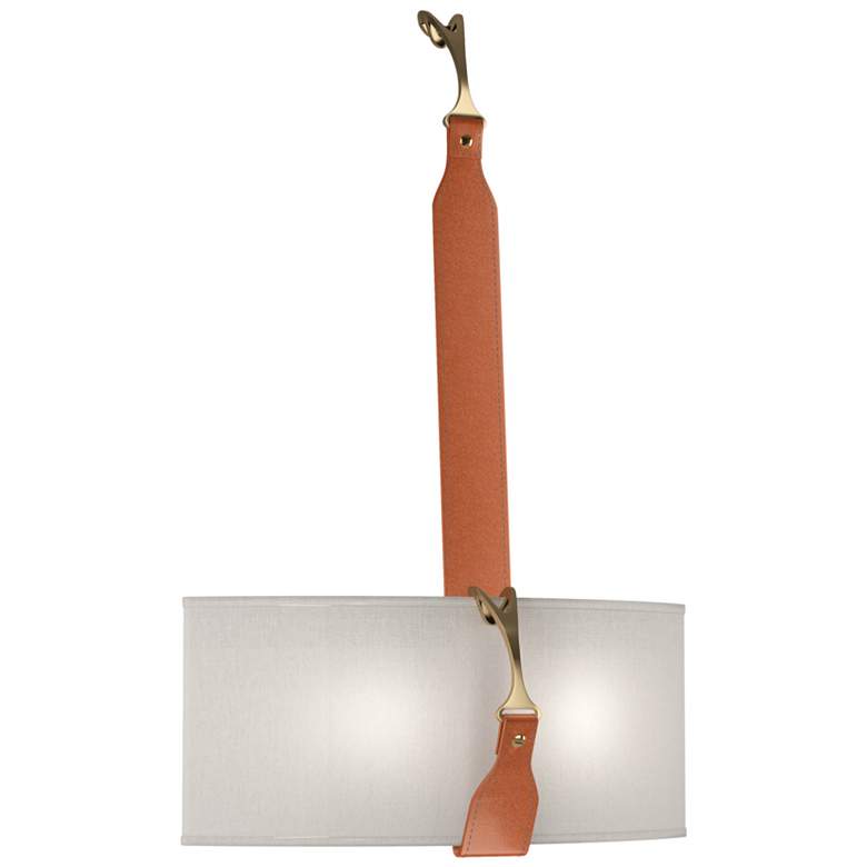 Image 1 Saratoga Sconce - Black - Antique Brass - Chestnut - Flax Shade