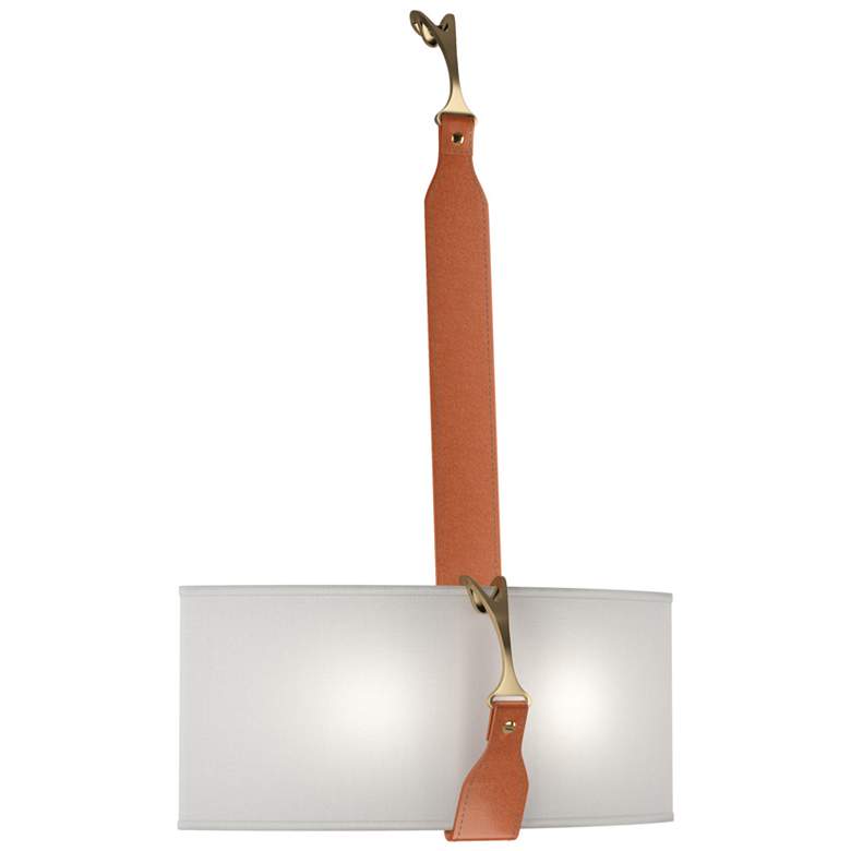 Image 1 Saratoga Sconce - Black - Antique Brass - Chestnut - Natural Anna Shade
