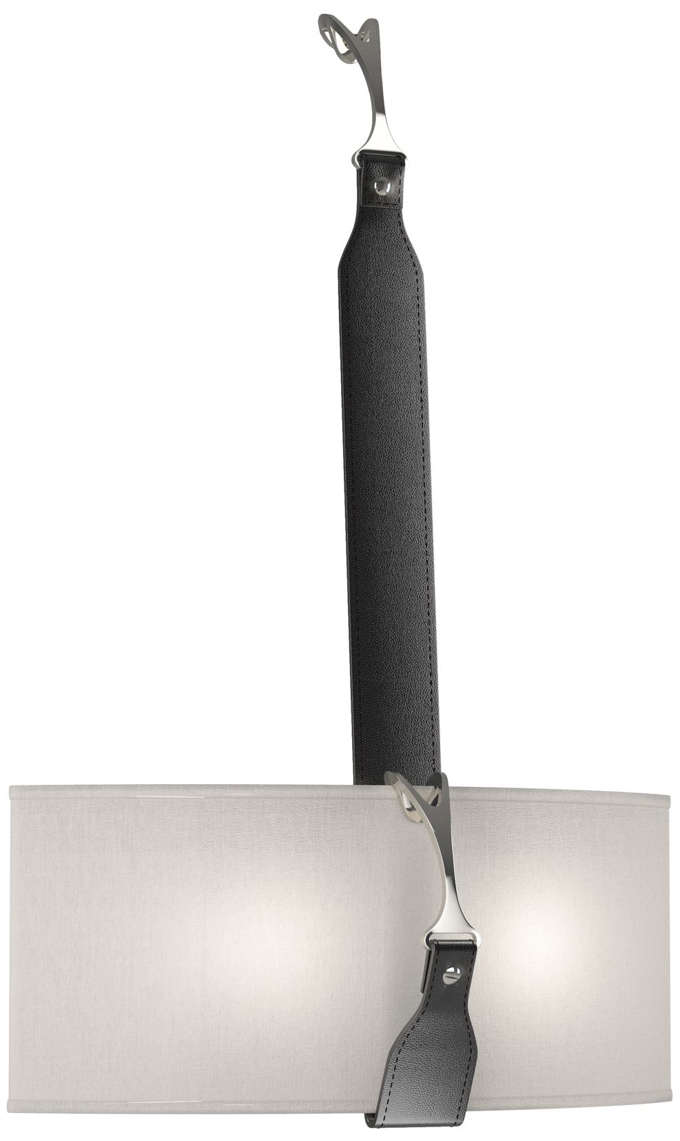 Saratoga Sconce Black Polished Nickel Black Flax Shade Made to Order