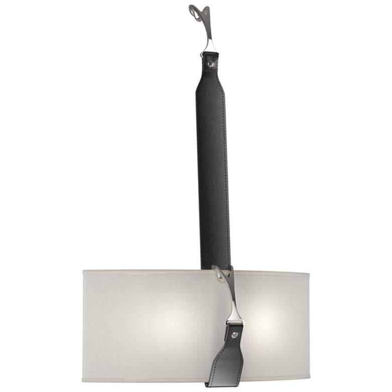 Image 1 Saratoga Sconce - Black - Polished Nickel - Black - Flax Shade