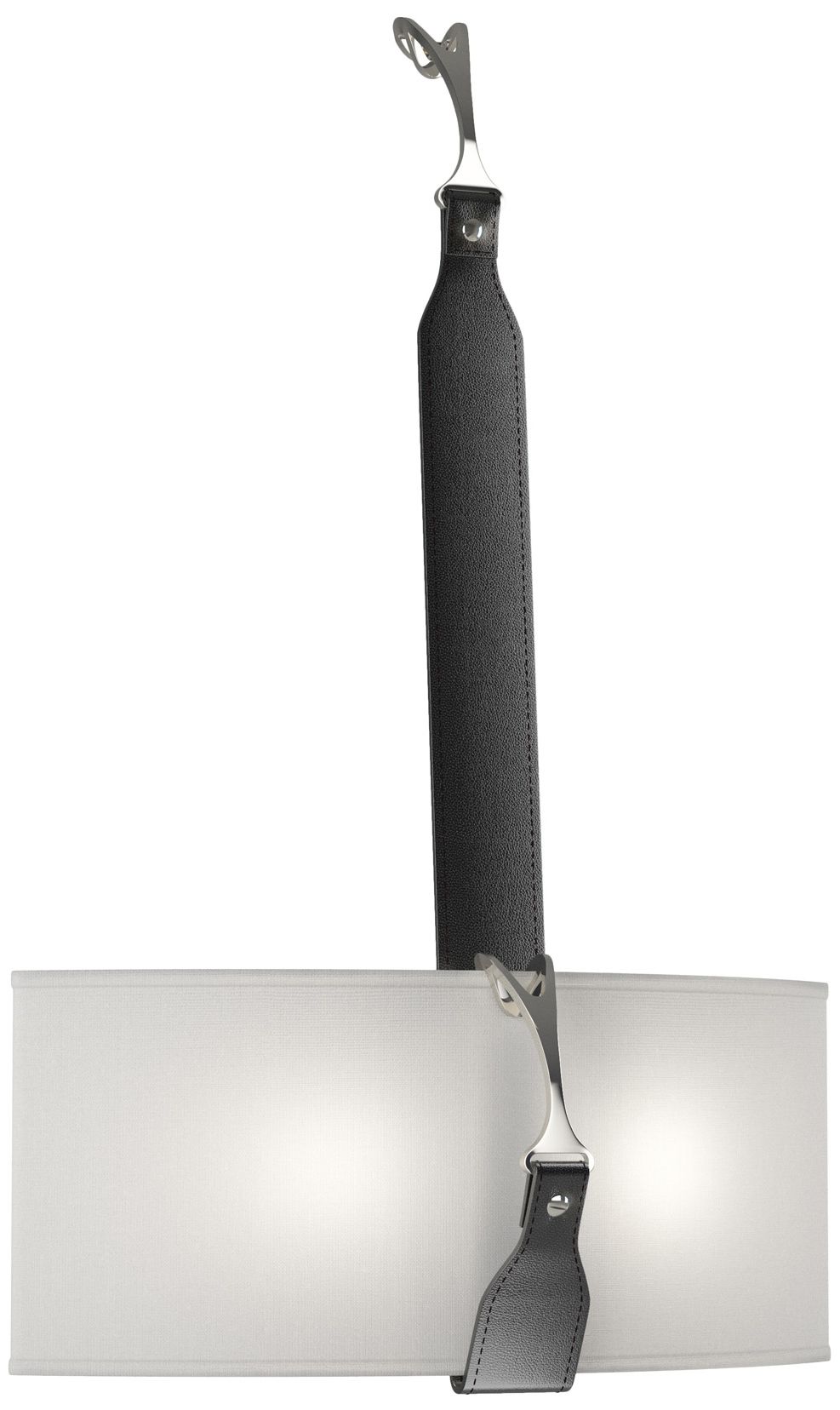 Saratoga Sconce Black Polished Nickel Black Natural Anna Made to Order