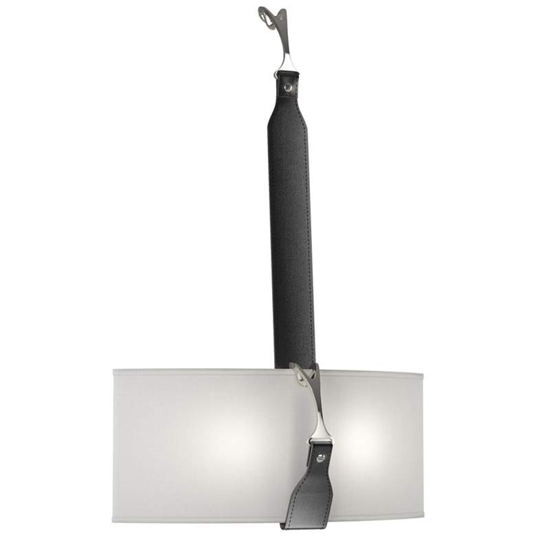 Image 1 Saratoga Sconce - Black - Polished Nickel - Black - Natural Anna Shade