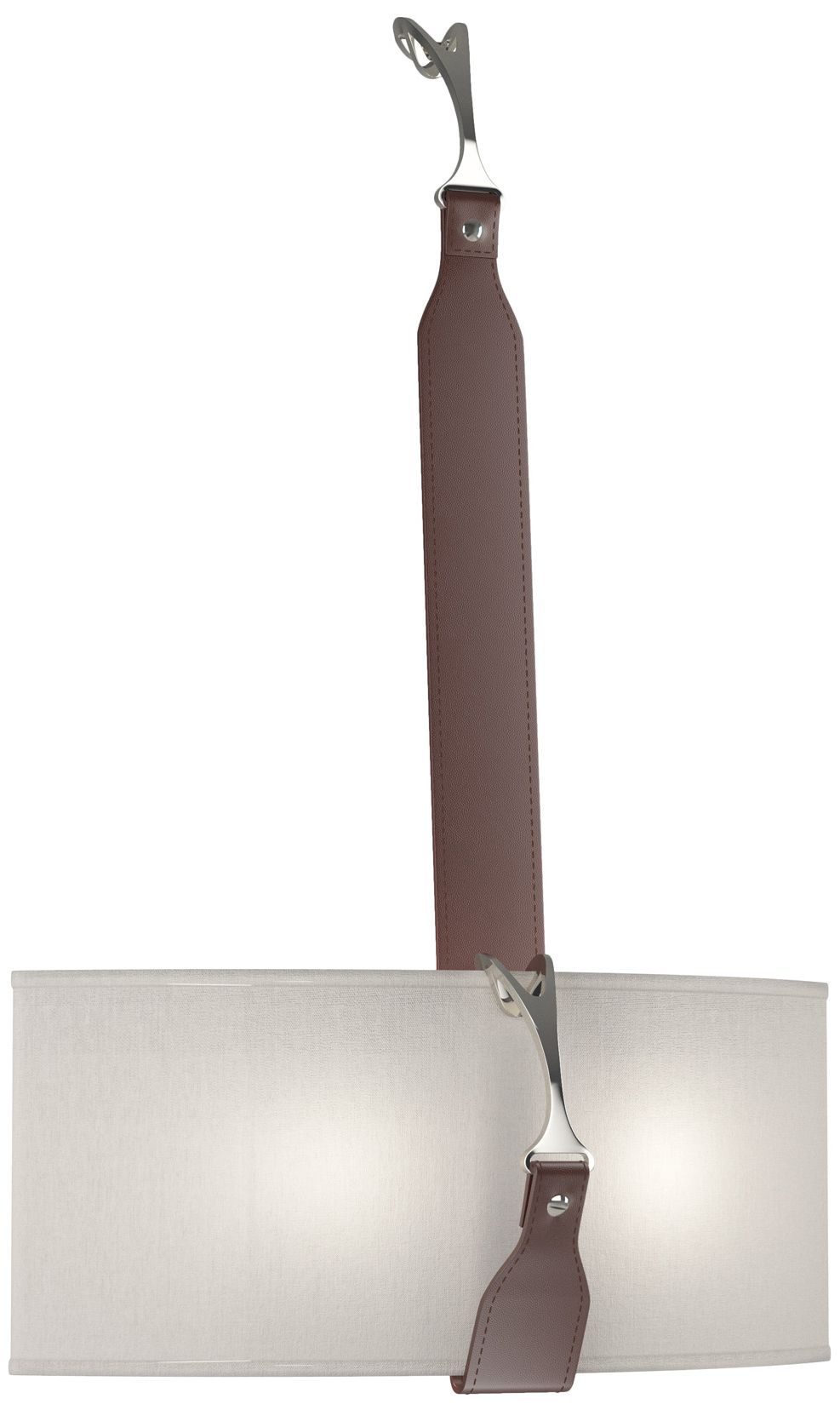 Saratoga Sconce Black Polished Nickel British Brown Flax Made to Order