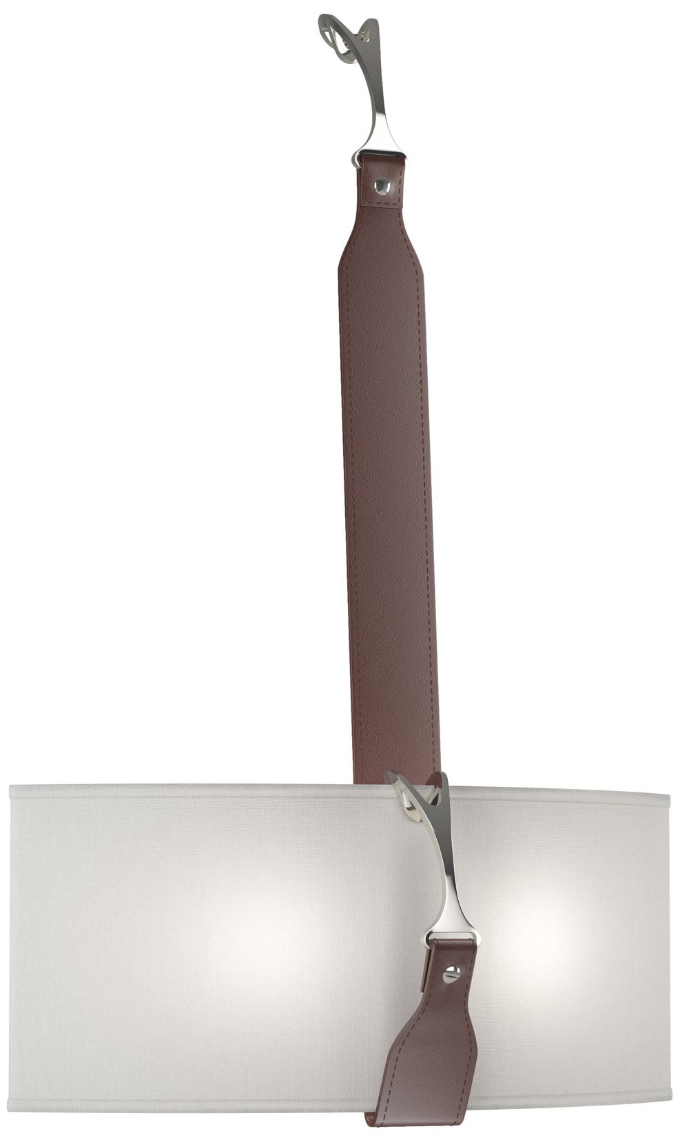 Saratoga Sconce Black Polished Nickel British Brown Natural Made to Order