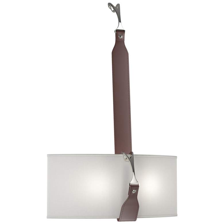 Image 1 Saratoga Sconce - Black - Polished Nickel - British Brown - Natural Shade